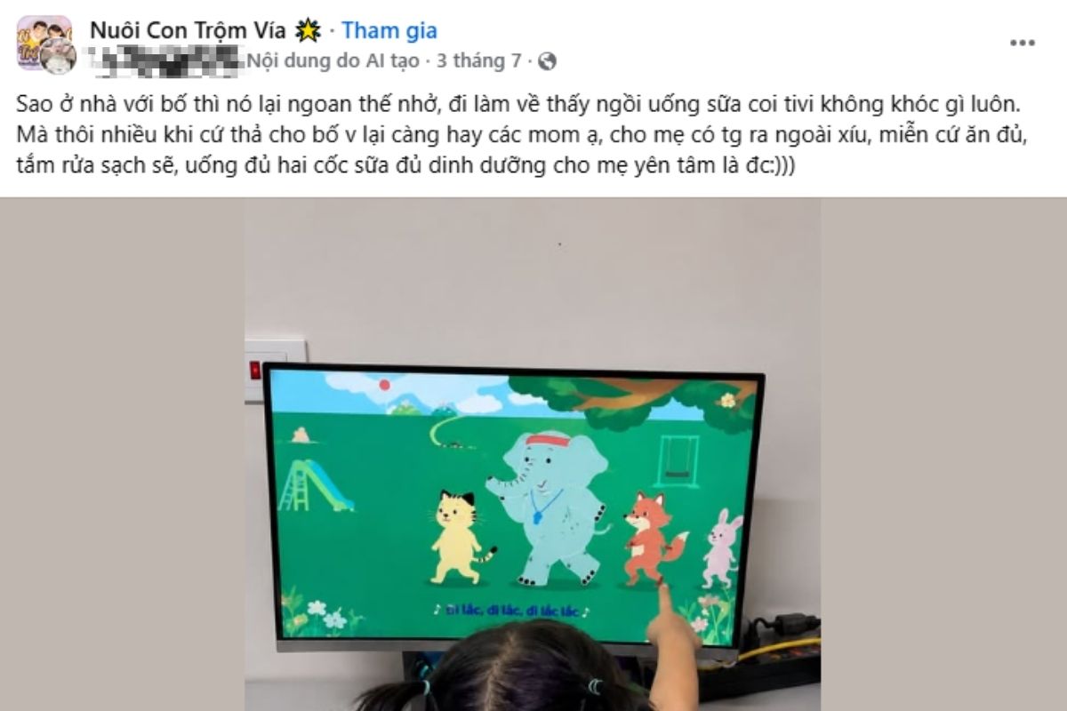 Hộp Dielac xuất hiện khi trẻ đang xem tivi